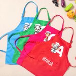 Henkilökohtainen söpö Cartoon Animal Chef Säädettävä esiliina Chef Hat Set nimi ja Initial Cooking leivontaan Syntymäpäivä Lomalahja lapsille