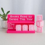Personalised Multicolor 3D-Printed Flexible Counting Books Read Tracker with Name Bookshelf Decor Birthday Gift for Readers Bookworms