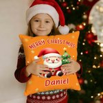 Funda de almohada personalizada con el nombre de Santa Claus Decoración del hogar Regalo de Navidad para la familia Niños