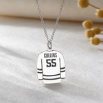Personalized Hockey Jersey Pendant Necklace with Name and Number Dainty Jewellery Birthday Christmas Gift for Hockey Player Teammate