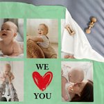 Personalisierte Multicolor Wir lieben dich Neun-Gitter-Design weiche Decke mit 8 Fotos Home Decor Geburtstag Weihnachten Geschenk für Familie