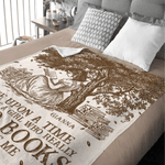 Toile de Jouy personalizado Personaje de dibujos animados Suave manta con nombre Decoración del hogar Cumpleaños Regalo de Navidad para los amantes de los libros