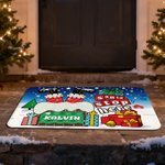 Personalized Santa Stop Here Chimney Santa Claus Doormat with Name Home Decor Christmas Gift for Family Friend