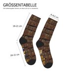 Personalisierte Weiche Socken mit Cartoon Lesen Charakter Vintage Bücherregal Namen Text Geburtstag Weihnachtsgeschenk für Buchliebhaber Bücherwürmer