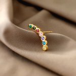 Orecchini personalizzati con pietra di parto Singolo orecchino Dainty Gioielli Compleanno Anniversario Regalo per le donne