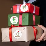 Gepersonaliseerde Waterdichte Kerststickers met Kerstmanmuts Initiaal Naam en Kleurrijk Vuurwerk Ontwerp Feestelijk Kerstcadeau voor Kinderen