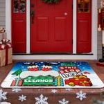 Personalized Santa Stop Here Chimney Santa Claus Doormat with Name Home Decor Christmas Gift for Family Friend