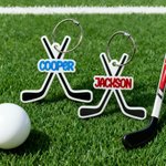 Portachiavi personalizzato in acrilico per Hockey con nome Regalo di compleanno per giocatore di Hockey Amante dello sport