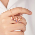 Personalized 1-6 Name Heart Pendants Necklace with Birthstone Dainty Jewellery Birthday Anniversary Christmas Gift for Women