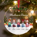 Ornement en Acrylique Personnalisé avec 2-5 Personnages et Nom Décoration de Maison Cadeau de Noël pour Meilleurs Amies Familles