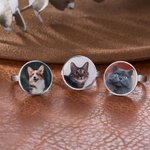 Personalised Photo Ring with Inner Band Name Engraving Memory Jewellery Daily Wear Birthday Memorial Gift for Family Couple Pet Owner