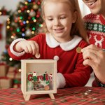 Personalized Santa Claus Elk Design Wooden Clear Piggy Bank Money Box with Name Home Decoration Christmas Gift for Kids