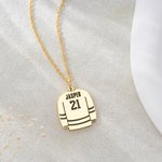 Personalized Hockey Jersey Pendant Necklace with Name and Number Dainty Jewellery Birthday Christmas Gift for Hockey Player Teammate