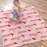 Gepersonaliseerde Bloemen Aardbei Perzik Kers Roze Zachte Deken met Naam Huisdecoratie Verjaardag Kerstcadeau voor Meisjes