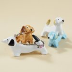 Personalised Dachshund Dog Ceramic Trinket Dish Ring Holder with Text Birthday Wedding Anniversary Gift for Women Engaged Couples