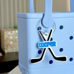 Portachiavi personalizzato in acrilico per Hockey con nome Regalo di compleanno per giocatore di Hockey Amante dello sport