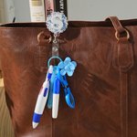 Personalized Chinoiserie Floral Badge Reel with Initial and Badge Buddy Birthday Appreciation Gift for Nurse Doctor