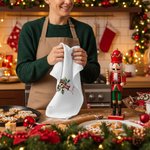 Personalized Nutcracker Waffle Tea Towel with Name Kitchen Decor Christmas Gift for Family Friend
