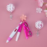 Personalized Chinoiserie Floral Badge Reel with Initial and Badge Buddy Birthday Appreciation Gift for Nurse Doctor