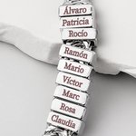 Pulsera personalizada en acero inoxidable con bloques de nombres de 1 a 12 grabados regalo de aniversario y cumpleaños para papá o abuelo