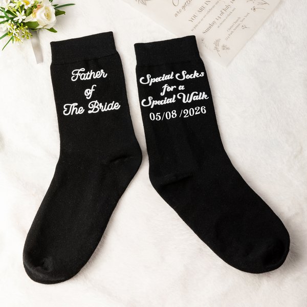 Calcetines de boda personalizados 100% algodón para hombre con fecha y texto regalo de compromiso o boda para el padre de la novia o el suegro