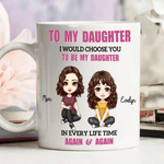Personalized Cartoon Character 11 oz 15 oz Ceramic Coffee Mug with Names Daily Use Birthday Gift for Daughter