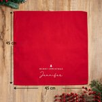 Gepersonaliseerd 100% Katoenen Vrolijk Kerstfeest Bourgondië Herbruikbaar Tafelservet met Naam Tafeldecoratie Kerstcadeau voor Familie