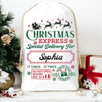 Personalised Christmas Word Cloud Canvas Drawstring Gift Bag with Name Christmas Gift for Friends Family