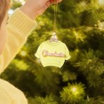 Personalized Chunky Knit Sweater Acrylic Ornament with Name and Birth Information Home Tree Decor Baby's 1st Christmas Gift for New Baby New Parent