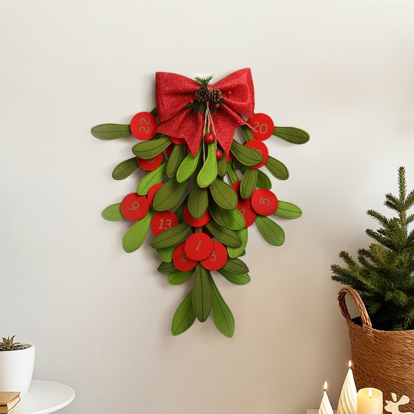 Calendrier de Noël à rebours avec musique, cartes de films et cartes de vœux Décoration murale de Noël Cadeau pour couples