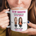 Personalized Cartoon Character 11 oz 15 oz Ceramic Coffee Mug with Names Daily Use Birthday Gift for Daughter
