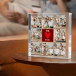 Personalised We Love You Nine-Grid Photos Square Acrylic Plaque Desk Decor Birthday Anniversary Christmas Gift for Family Friends