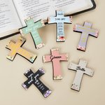 Personalized Inspirational Bible Floral Cross Magnetic Bookmark Clip with Name Daily Read Christians Christmas Gift for Bible Study Women