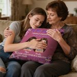 Funda de cojín personalizada de dibujos animados de madre e hija con nombre Decoración del hogar Día de la madre Cumpleaños Regalo para mamá