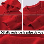 Sweat-shirt à Capuche Multicolore Personnalisé avec Motif Sapins Bonhommes de Neige Initiale et Nom Cadeau Noël pour Famille et Amis