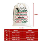 Personalised Christmas Word Cloud Canvas Drawstring Gift Bag with Name Christmas Gift for Friends Family