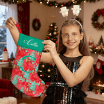 Personalized Christmas Tree Multiple Pattern Nutcracker Stocking with Name and Initial Christmas Gift for Family Friends Kids