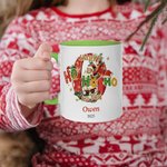 Personalised Happy HoHoHo to You Christmas Initial  Ceramic Coffee Mug with Name Christmas Gift for Family Kids