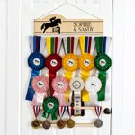 Personalised Horse Show Ribbon Badge  Holder with Text Equestrian Award Display Birthday Game Day Team Gift for Horse Rider Lover
