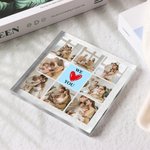 Personalised We Love You Nine-Grid Photos Square Acrylic Plaque Desk Decor Birthday Anniversary Christmas Gift for Family Friends