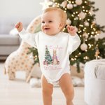 Personalised Peter Rabbit First Christmas 100% Cotton Long Sleeve Baby Bodysuit Matching Headband and Socks with Name Christmas Gift for Newborns