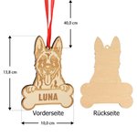 Personalisierter Hölzerner Baumschmuck mit Namensgravur auf Hundeknochen Wohndeko Weihnachtsgeschenk für Hundebesitzer