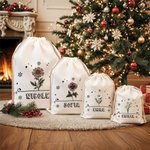 Personalized Birth Flower Drawstring Gift Bag with Name Birthday Anniversary Christmas Gift for Kids Family Friends