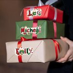 Custom Christmas Stickers Labels with Name and Santa Claus Elk Design Waterproof Party Favors Gift Decor for Family Friends