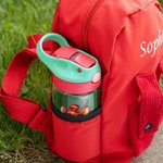 Personalised Cartoon Animals 16 oz Kid Water Bottle with Name and Silicone Straw Back to School Birthday Gift for Boys Girls