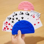 Personalized 3D Printed Convenient Multicolor Small Hands Card Holder with Name Family Game Birthday Gift for Children Card Lovers