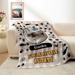 Foto de mascota personalizada Manta suave con nombre y texto Decoración del hogar Cumpleaños Regalo conmemorativo para dueño de mascota Amante de la familia Amigo