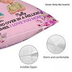 Funda de cojín personalizada de dibujos animados de madre e hija con nombre Decoración del hogar Día de la madre Cumpleaños Regalo para mamá