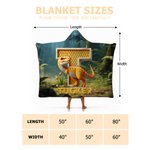 Personalised Fantasy Unicorn Dinosaur Initial Design Soft Hooded Blanket with Name Home Decor Birthday Gift for Kids Family