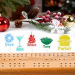 Personalized Family Game Night Food Themed Acrylic Cribbage Pegs with Name Travel Camping Birthday Gift for Cribbage Lovers